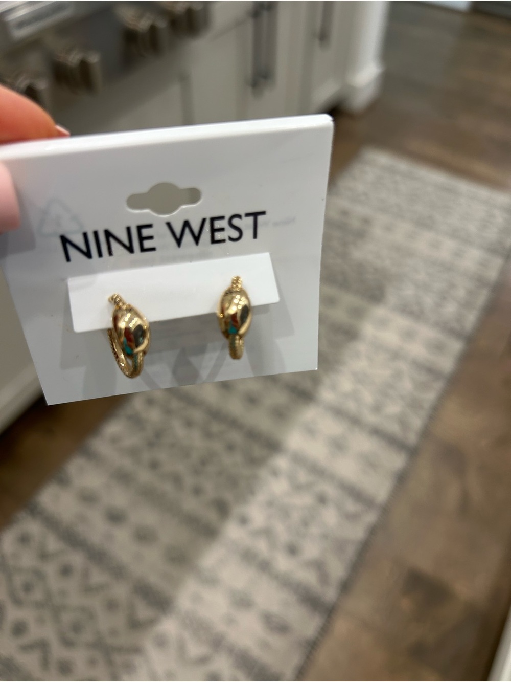 Nine West Gold Leaf Huggie Earrings